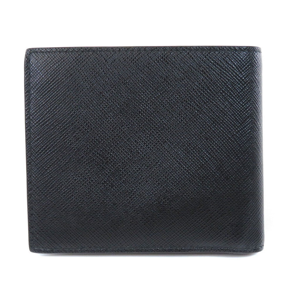 Prada bi leather Wallet fold motif Black